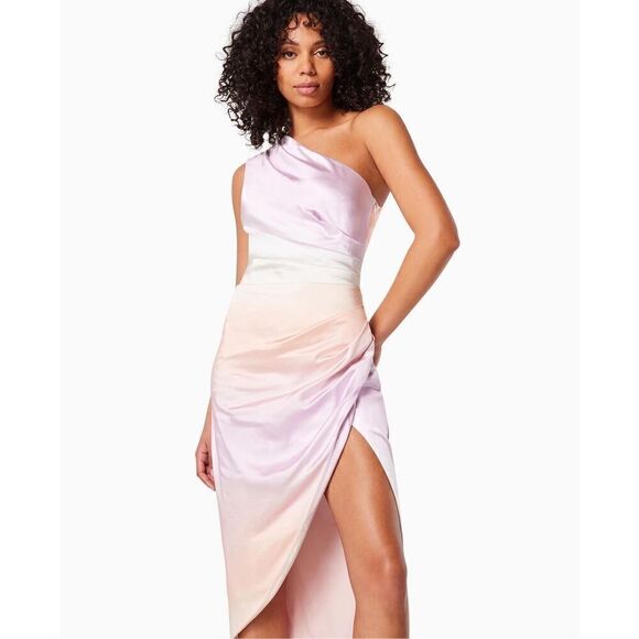 Elliatt Munich Ombre One Shoulder Midi Dress Wedding Guest Dress size S NWT - Picture 1 of 10